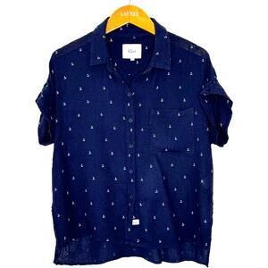 Rails Linen Blend Short Sleeve Anchor Top‎